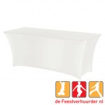  Dinertafel rok rond  150 cm parel wit